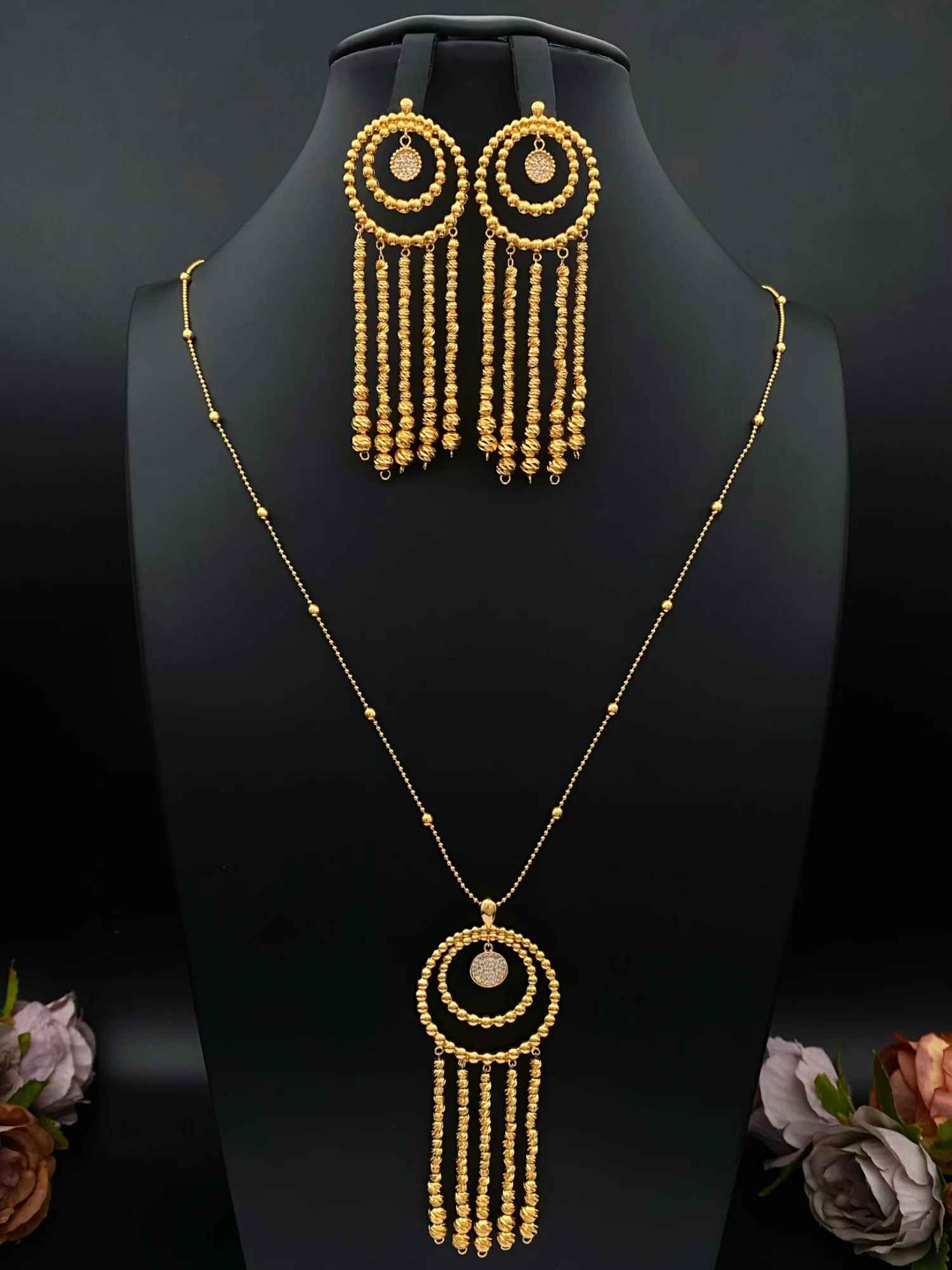 

Комплект украшений из бисера для свадебного автомобиля Falair (цепочка + серьги длиной 70 см), позолоченный, элегантный и модный