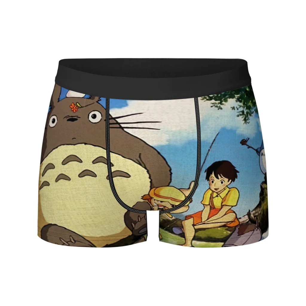 Totoro-Miyazaki-Umbrella Men Underpants Man Breathable  Boxer Shorts Men's Panties Underwear Gift