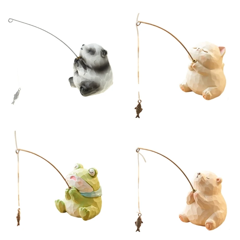 Animal Fishing Miniature Figures Computer Monitors Embellishments Desk Ornament