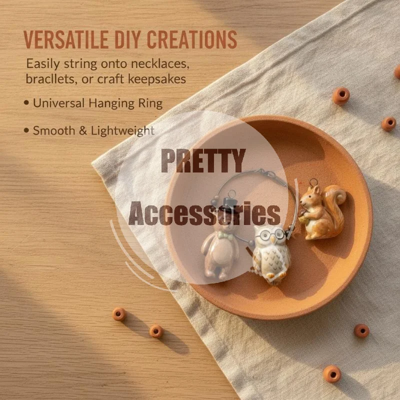 1Pcs Color Preserved Stainless Steel DIY Jewelry Necklace Bracelet Accessories Cartoon Owl Squirrel Hedgehog Charms Pendant