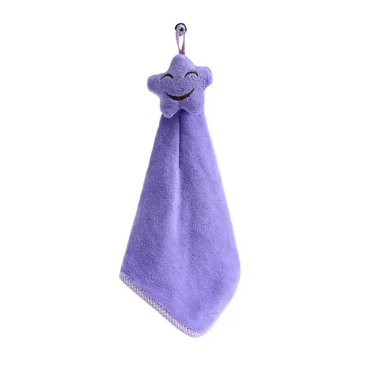 Cute Hanging Coral Fleece Hand Towel, Thickened Absorbent Kitchen Rag, Lint-free Household Dishcloth with Smile Face Design