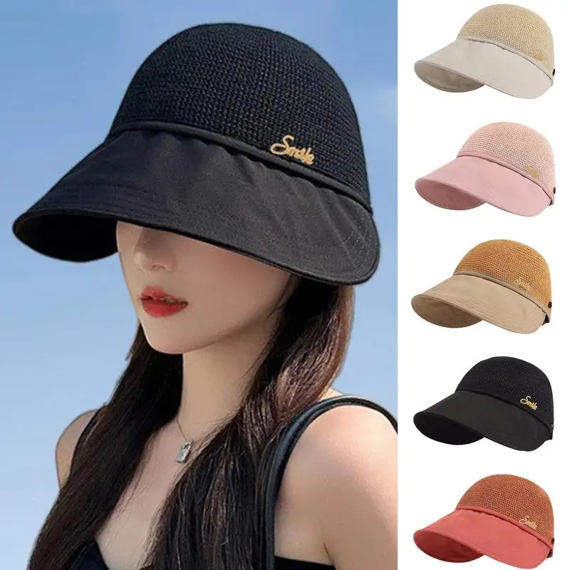 Sun Visor Hats For Women Sun Straw Hat With UV Protection Wide Brim Enlarged Rounded Edge For Women Girlfriend