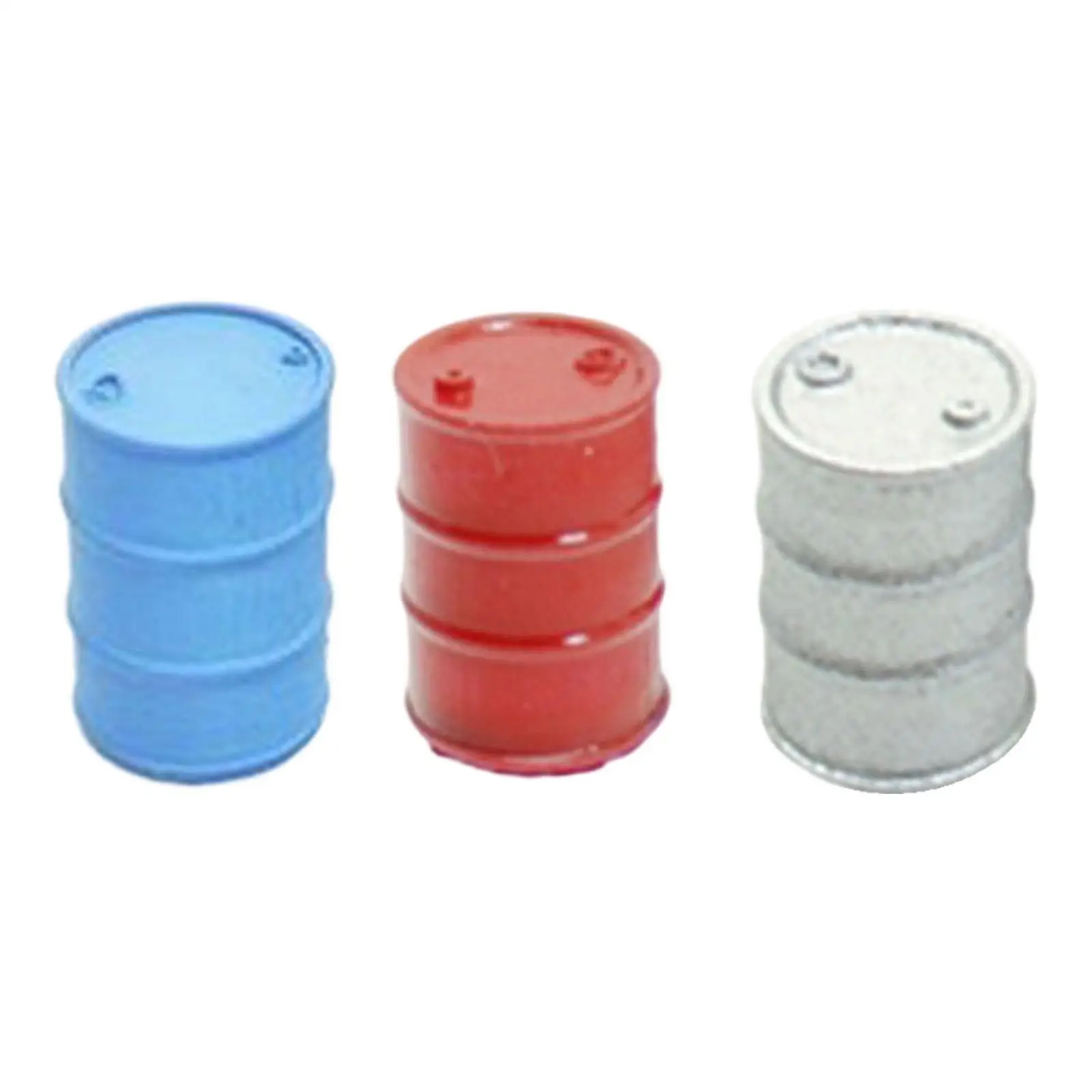 

10 Pieces Oil Drums 1/87 Decor Accessories Miniature Oil Barrels for Train Model