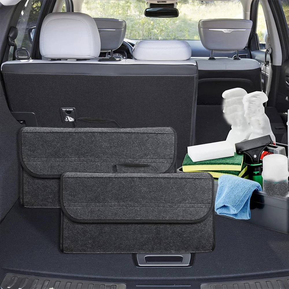 Car Trunk Storage Box Foldable Storage Box With Velcro For Car Trunk  An Efficient Organizing Tool Car Storage Cabinet