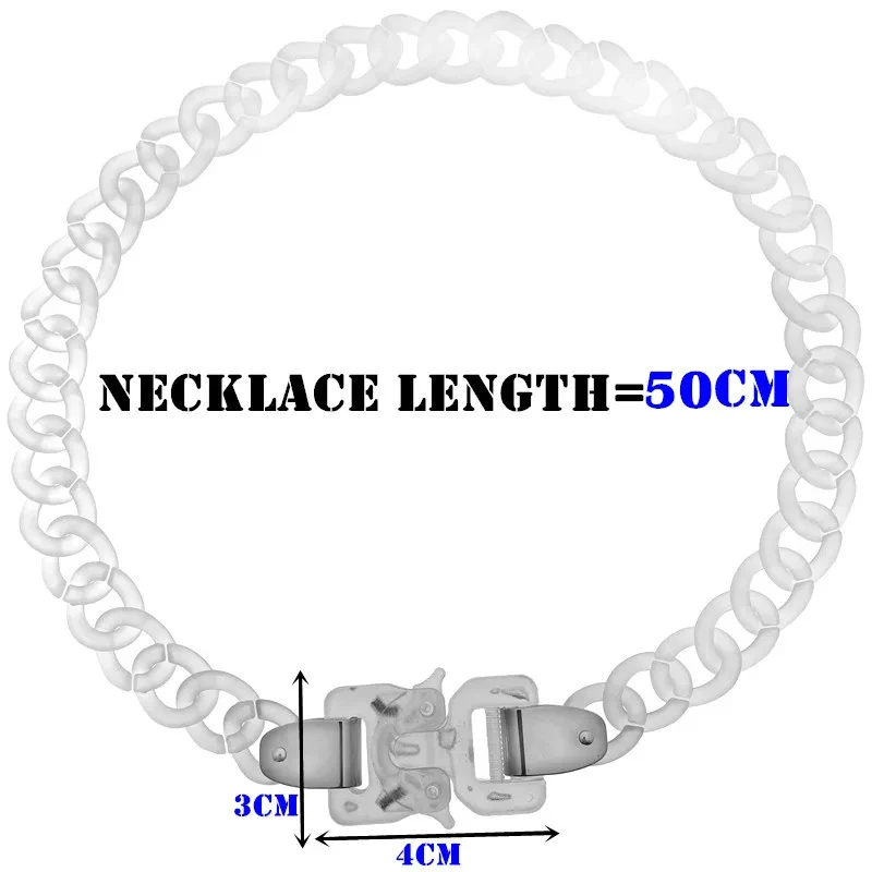 جديد ماتي شفافة الاكريليك سلسلة قفل قلادة قلادة للنساء الرجال روك ربط مشبك المختنق سوار الهيب هوب مجوهرات الحفلات