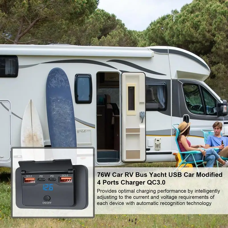 سيارة USB المخرج 76 واط السيارات منفذ USB الذكية QC3.0 شاحن سيارة الهواتف المحمولة وملحقاتها لوازم السيارات لمعظم المركبات وسيارات الدفع الرباعي