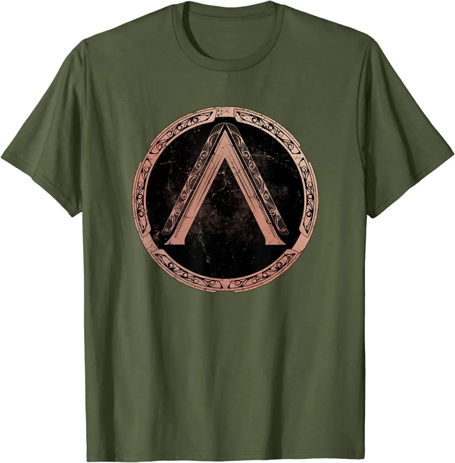 Spartan Lambda Symbol Shield Men T-Shirt Short Sleeve Casual 100% Cotton O-Neck Summer TShirt
