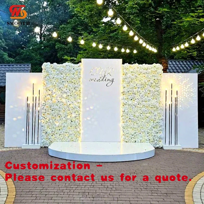 

Индивидуальный дизайн. Гладкий акриловый белый фон для свадебной сцены, для мероприятий в помещении и на улице, для вечеринок и свадебного декора.