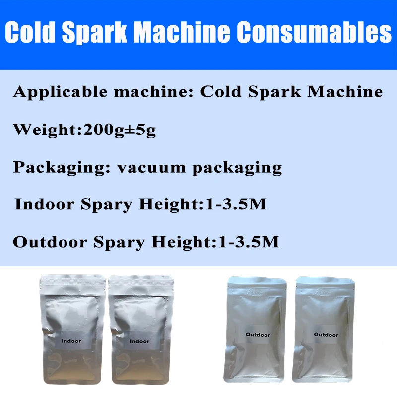 1-100 worków Ti Powder Cold Spark Machine 200 g/worek na wesele Sparkular Machine MSDS certyfikat pyłu na światło sceniczne