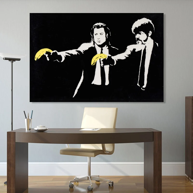 Movie Pulp Fiction and Banana Graffiti Art Posters for Wall Decor Canvas Painting Living Room Decorations