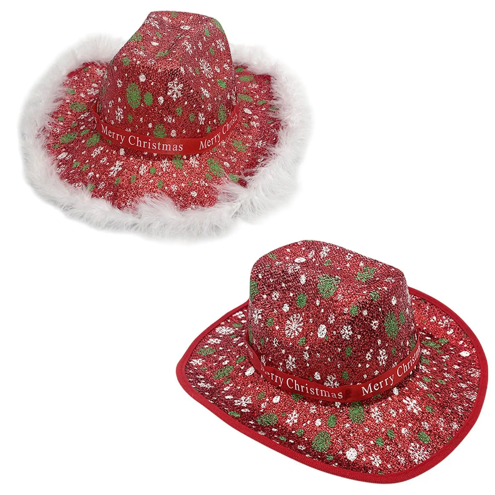 Christmas Cowboy Hat Lightweight Trendy Jazz Hat for Carnival Festival Role Play