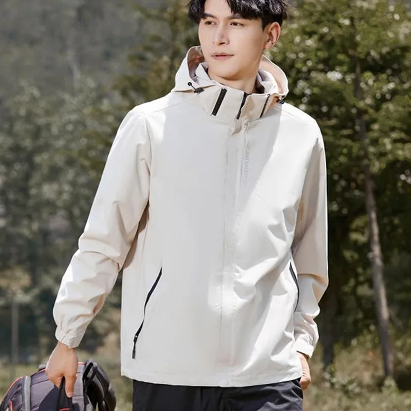 

Outdoor Mountaineering Clothing Spring and Autumn Jackets Single-layer Hooded Waterproof Thin Camping and Hiking Clothes