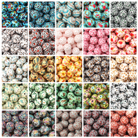 10/20PCS 15mm Printed Silicone Beads Round Leopard Print Focal Loose Bead DIY Pen Beaded Jewelry Making Handcrafted Accessories