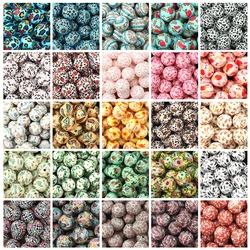 10/20PCS 15mm Printed Silicone Beads Round Leopard Print Focal Loose Bead DIY Pen Beaded Jewelry Making Handcrafted Accessories