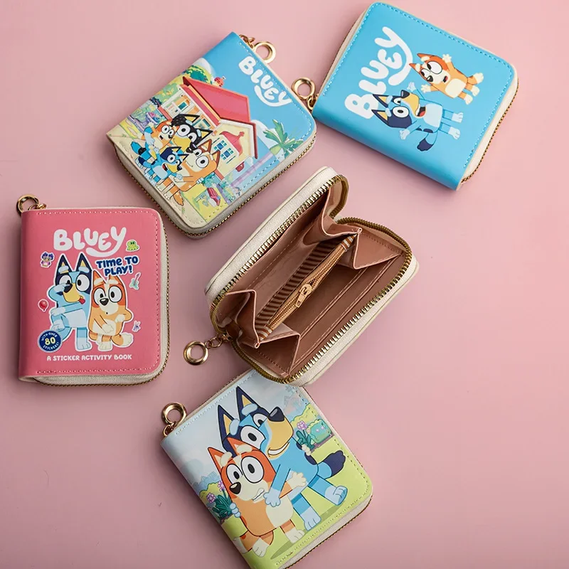 2024 New Short Wallet  Animation Cute Cartoon Children Student Mini Zipper Casual Bluey Coin Purse