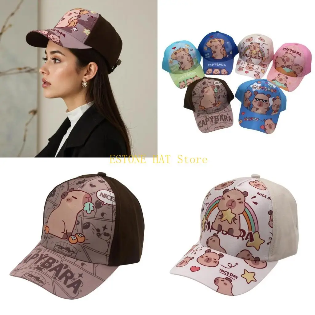 49MF Youthful Print Hat Trendy Portable Hat Soft Fashionable Baseball Hat