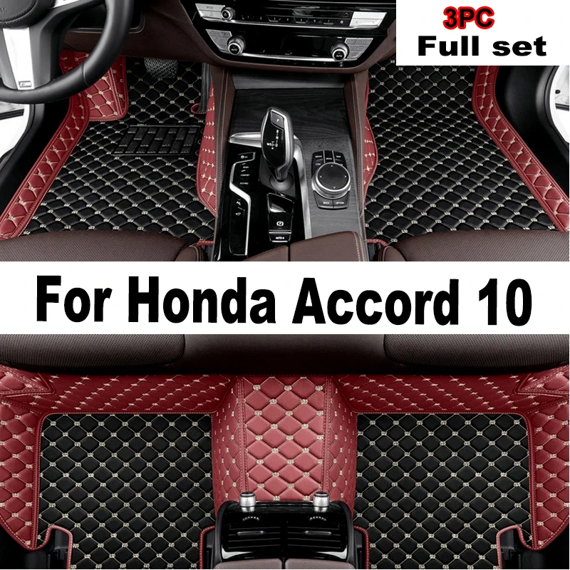 

Car Floor Mats For Honda Accord 10 10th CV1 CV2 CV3 2018~2022 Auto Foot Pads Luxury Leather Mat Carpet Rug Car Accessories 2019