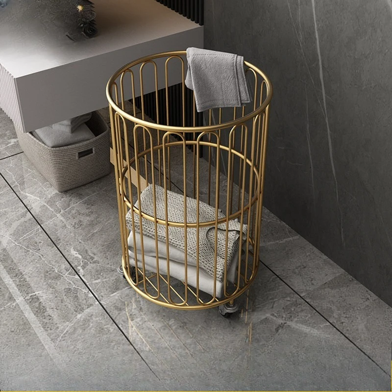 Dirty clothes storage basket Gold laundry basket Dirty clothes basket, home modern