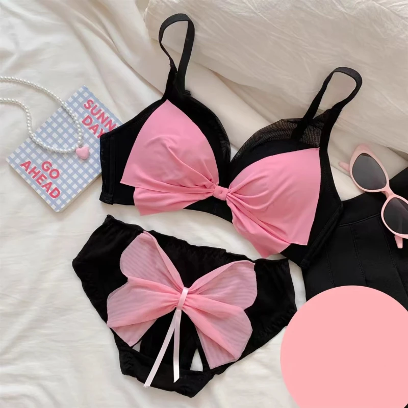 

Японская молодая девушка MOYISU, сексуальное нижнее белье для девушек, милый бант, подтягивающийся, чтобы показать большой комплект бюстгальтера пуш-ап с защитой от провисания