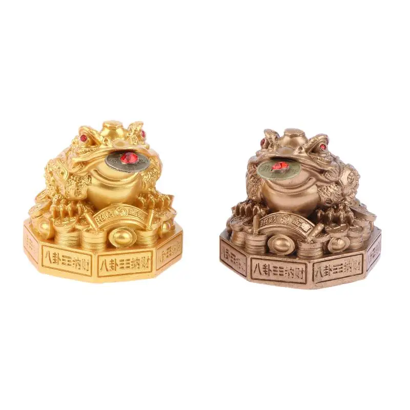 Chinese Feng Shui Money Frog Statue Three Legged Toad Figurine For Home Office Business Luck Decoration Desktop Ornaments