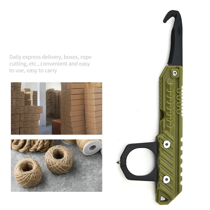 Mini Folding Unpacking Knife Outdoor Survival Multitool Multifunctional Hand Awl Box Cutter Broken Window Cone EDC Hand Tools