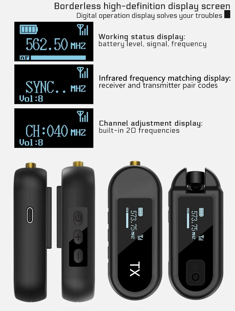 عشرة عناصر TLF Xtuga M-03 الساكسفون ميكروفون الغيتار اللاسلكي كليب الموسيقية UHF Mic ميكروفون لاسلكي أداة #6