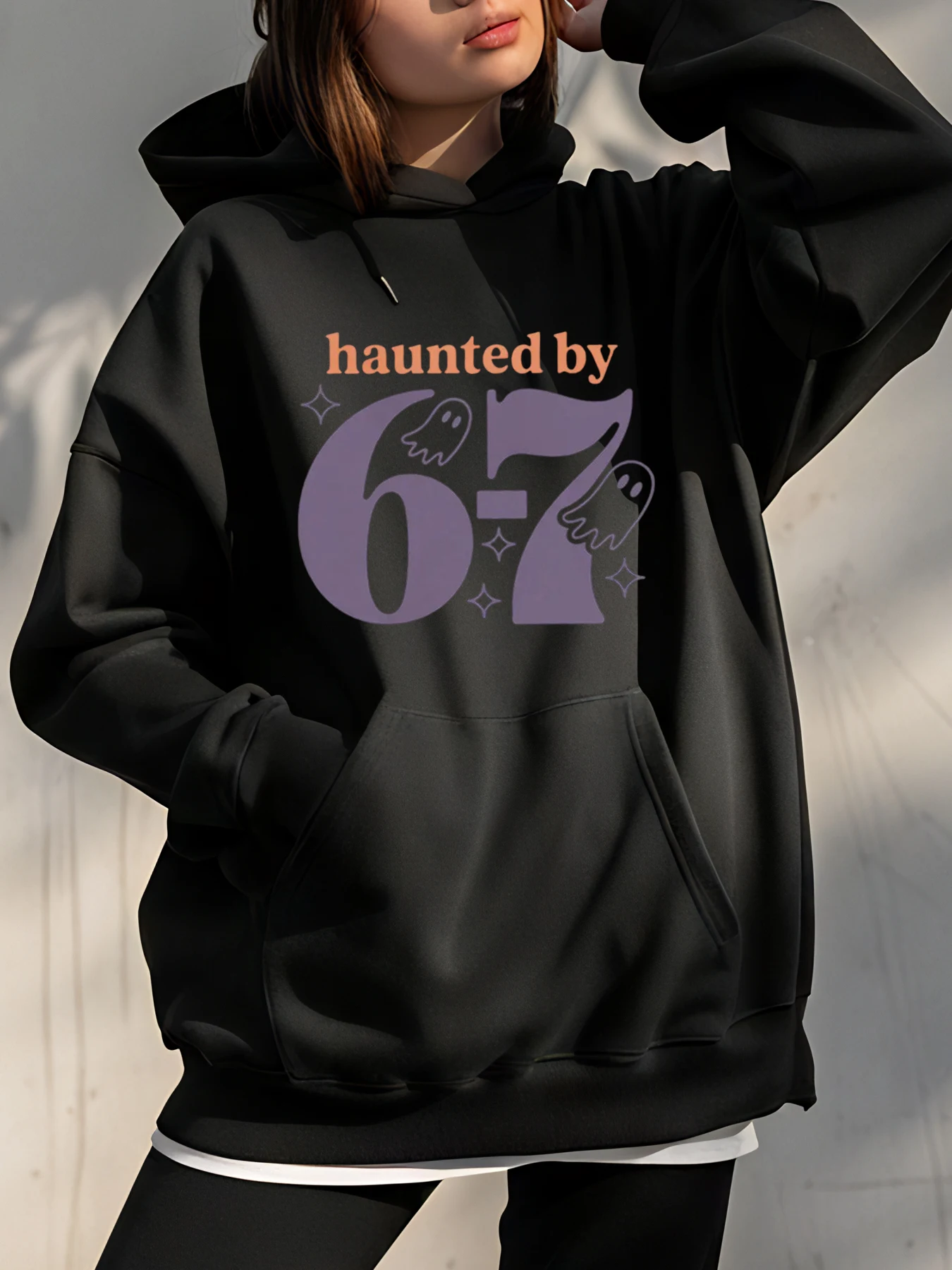 

Толстовка с принтом призраков на 6-7 лет, женская повседневная толстовка большого размера, модная уличная одежда на Хэллоуин для девочек