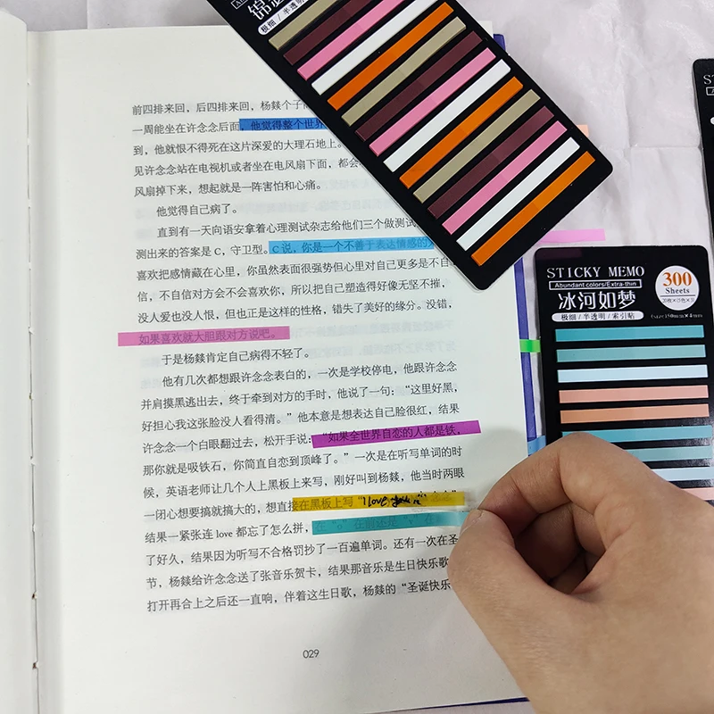 Imagem -06 - Transparent Index Postou-sticky Notepads Papelaria Kawaii Notas Papel Adesivo Material Escolar 21packs