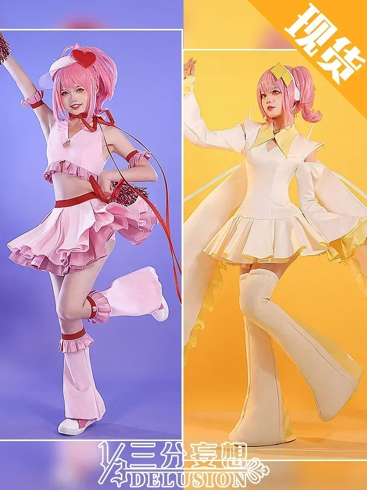 Pré-venda hinamori amu cosplay anime shugo chara cosplay traje feminino amuleto coração/amuleto dia peruca uniforme de combate