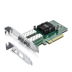 10Gb PCI-E NIC Network Card, Dual SFP+ Port, PCI Express Ethernet LAN Adapter Support Windows Server, Compare to Intel X520-DA2