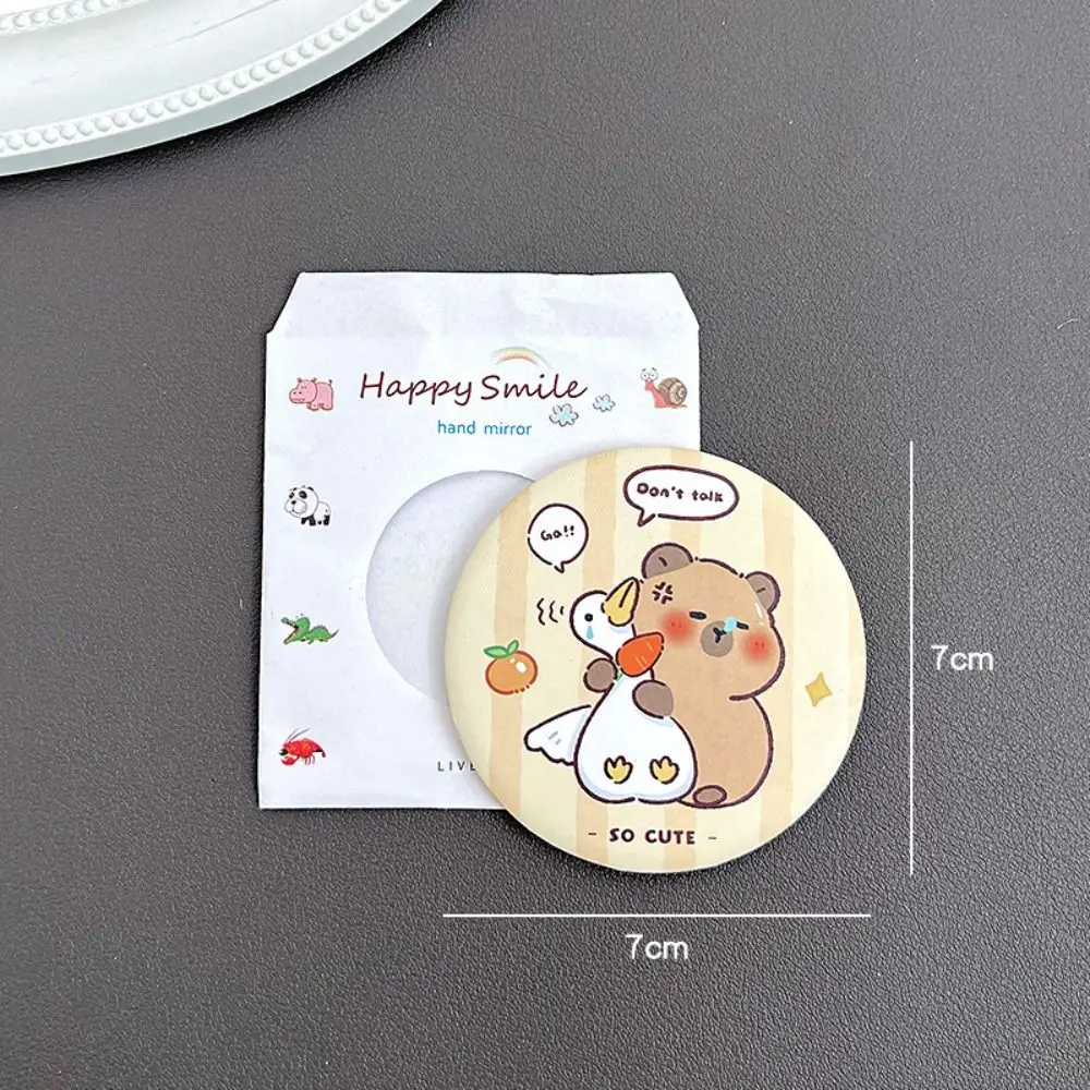 Tin Plate Material Capybara Cosmetic Mirror Circular Lovely Small Circular Mirror Clear Pattern Printing Mirror HD