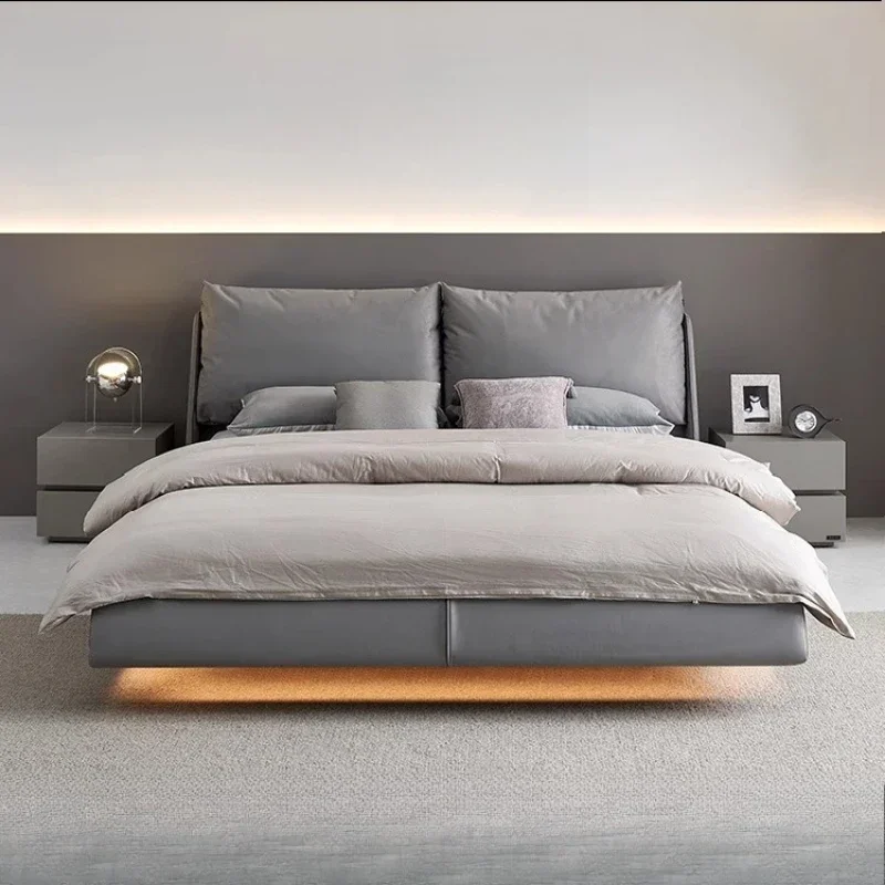 Aesthetics Designer Bed Beauty Double Frame Modern Minimalist Beds Japanese Princess Soft Nordic Safe Wood Cama Casal Furniture