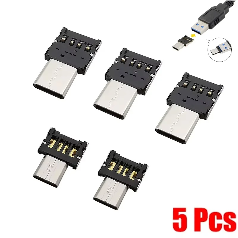 1/5PCS Universal Type-C Micro USB to USB 2.0 OTG Adapter Connector USB 2.0 Type C Micro USB OTG Cable Adapter For Xiaomi Huawei