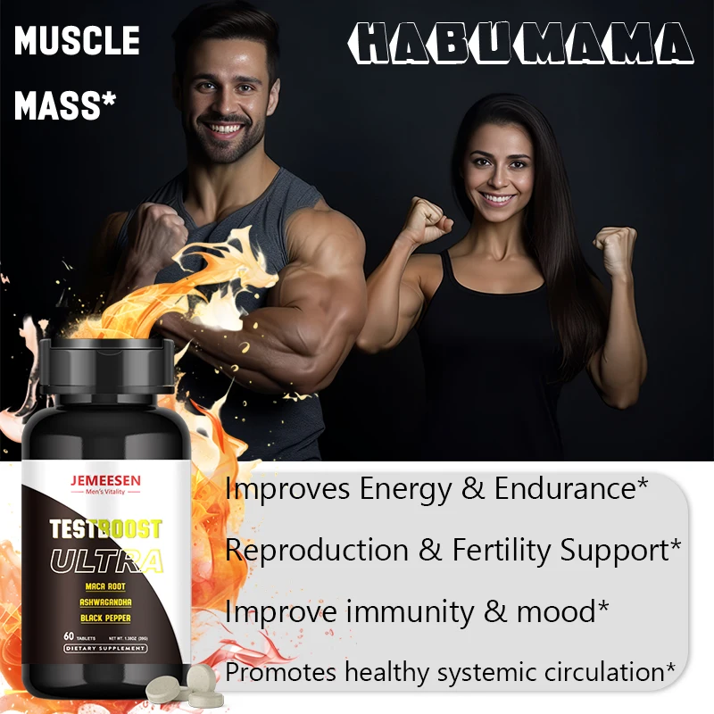 Organic Testboost ULTRA Maca Ashwagandha Pills Supports Reproductive Health Natural Energizer