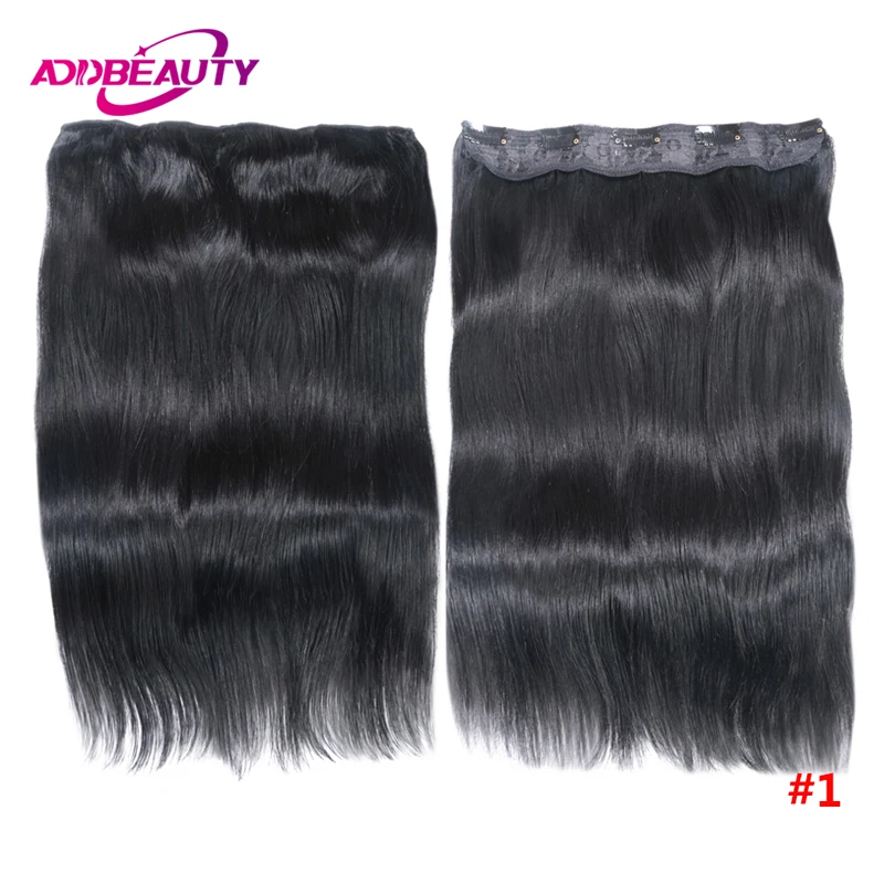 Straight Clip in One Piece Human Hair Extension 10 inches with 5 Clips Brazilian Human Remy Hair Natural Human Hair Extensions