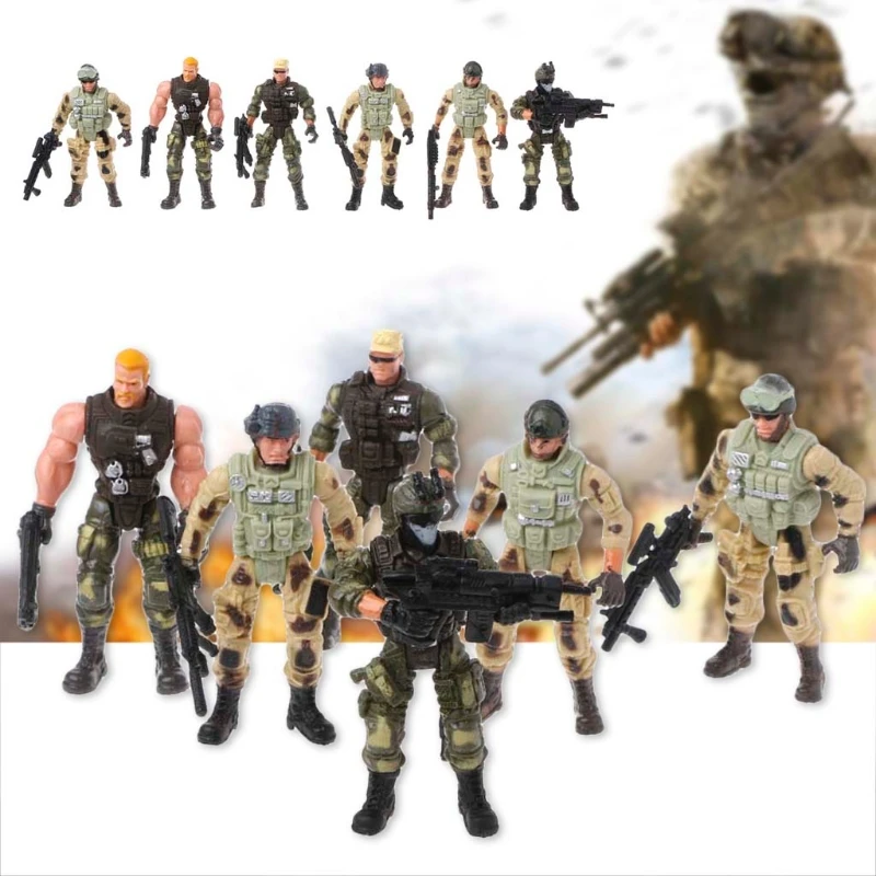 6 unids/set acción soldados del ejército juguete con figuras militares juguete para niños D5QA