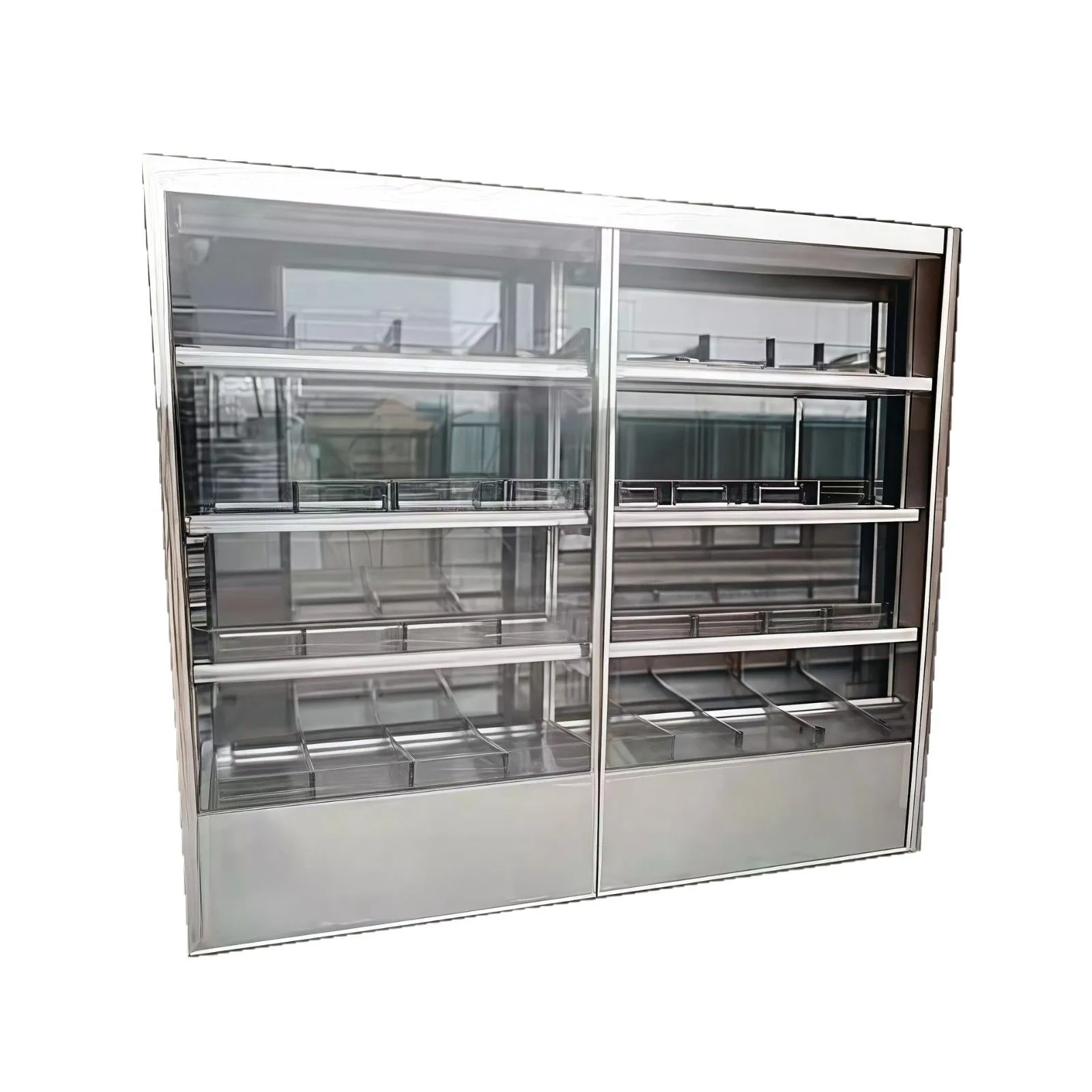 Vertical stainless steel fresh-keeping cabinet, barbecue skewers of fragrant Malatang, open stall display cabinet, hot pot, opti