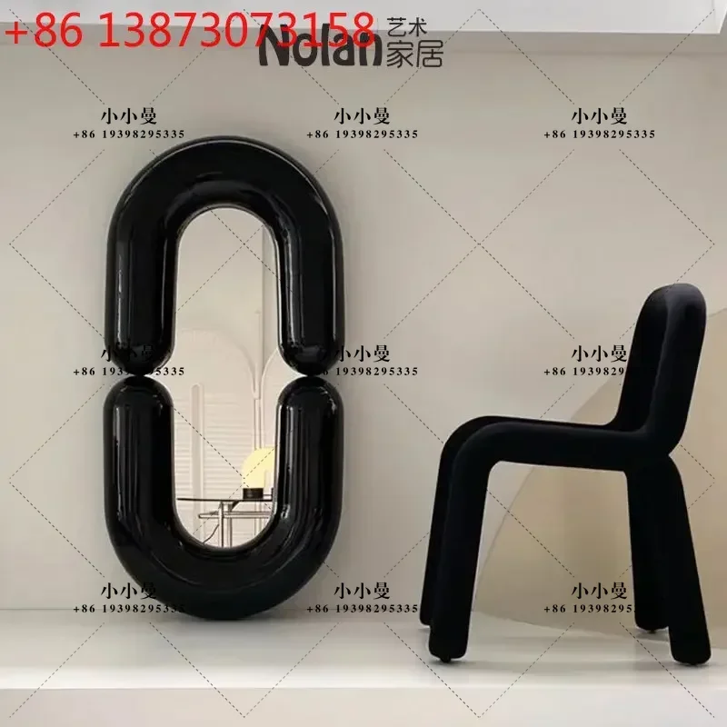 Simple and atmospheric custom art light luxury FRP silver electroplating full body mirror