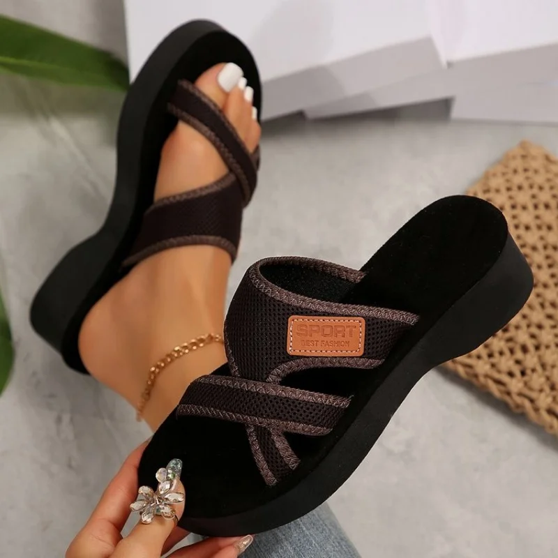 

Large Size Slippers Sandal For Women Lightweight Outdoor Flat Casual Open Toe Beach Sandals For Women Mesh Cotton Shoes New