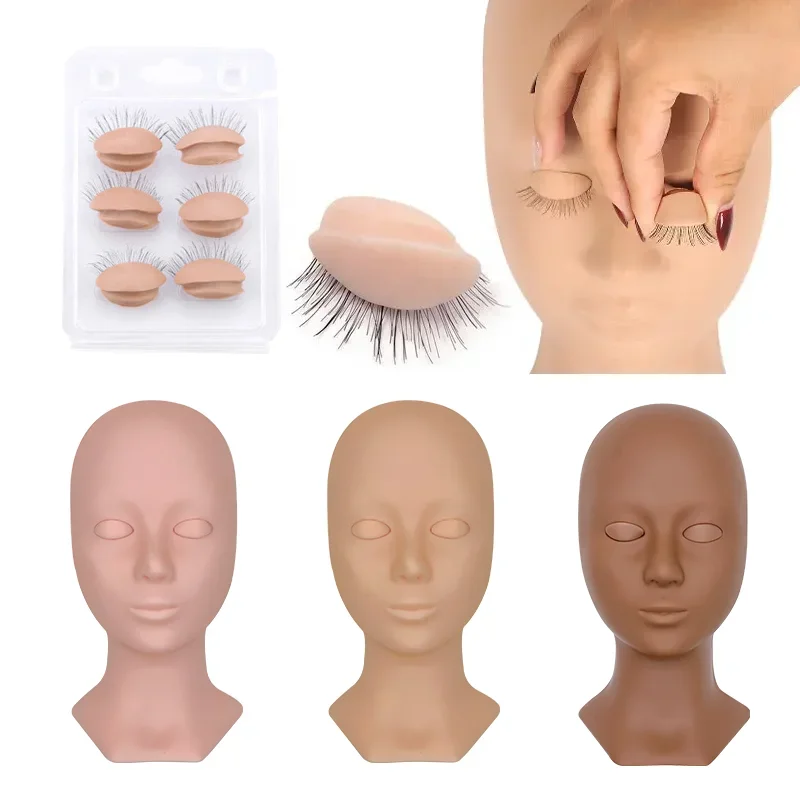 

Practice Training Head Eyelash Extension False Eyelashes Silicone Mannequin Head Grafted Lashes Training Tools