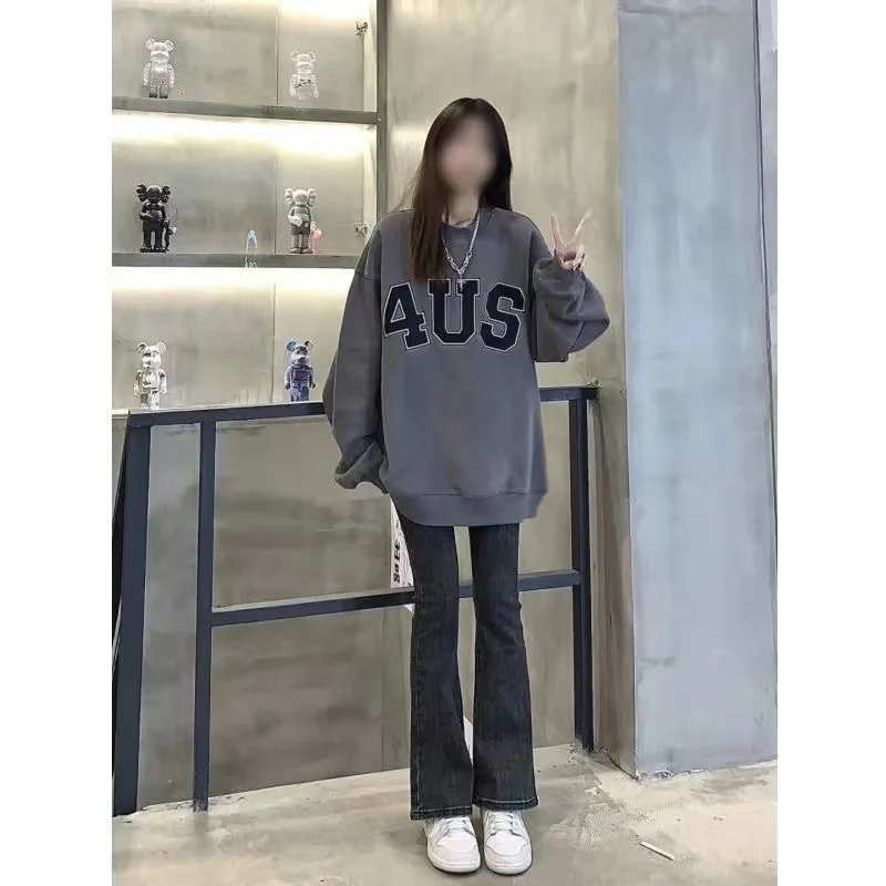 Graphics Sweat-shirts Woman Camouflage Camo Patterns Color-blocking Looseclothing Office Sweats Dirtied Emo Wine Punk-style Look