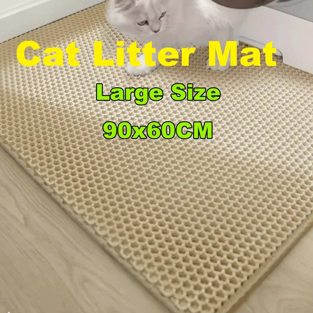 

Cat Litter 90X60CM Waterproof Double Layer Pet Litter Box Mat Pet Toilet Cat Nonslip Sand Cat Washable Mat Pet Clean