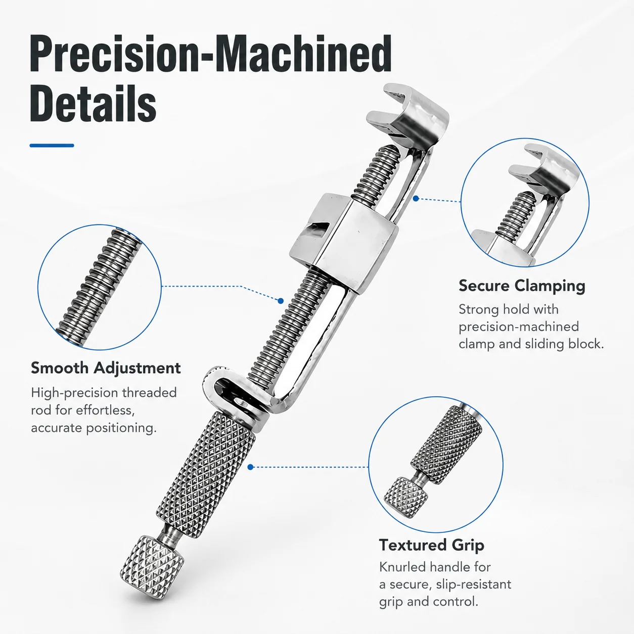 Technician Adjustable Strip Holder Clamp with Screw Lock for Laboratory Bench Work, Model Making and Thin Metal Band Positioning