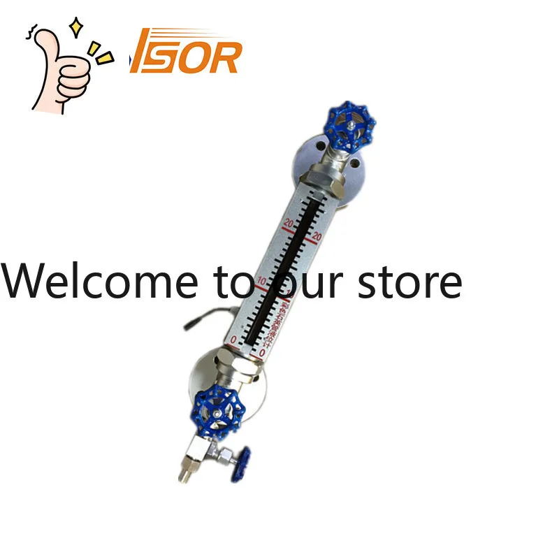 ZYSENSOR Two-color Quartz Tube Level Gauge Center Distance 440MM Pressure 10MPA DN25 With Lamp Source 450 Degrees