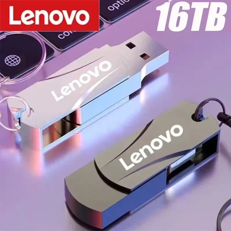 Lenovo Metal 16TB U Disk Flash Drive USB 3.0 High Speed File Transfer 8TB 4TB Ultra-large Capacity Waterproof Mechanical Style