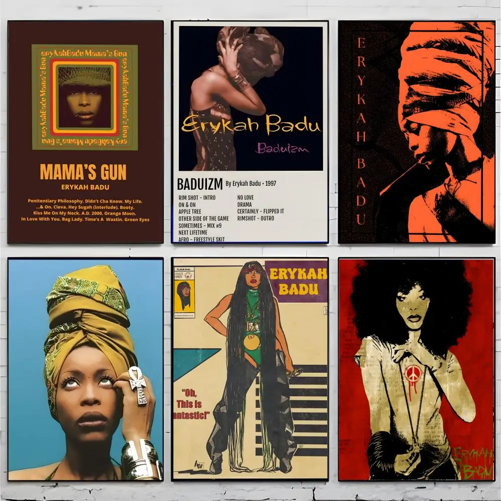 singer soul E-Erykah Badu Poster Superior Home Space Pub Indoor Decorative Art & Home Decor