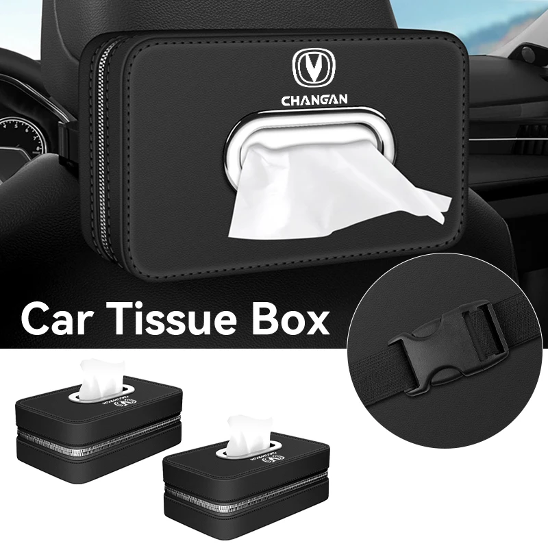 Car Tissue Box Leather Paper Towel Storage Bag Accessories For Changan CS75 CS35 CS15 CS95 RAETON CX70 CS55 Plus EADO 4