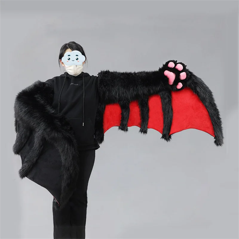 

Handmade Simulated Furry Bat Wing Animal Cosplay Accessories For Men Women Halloween Club Pub Masquerade Party Props