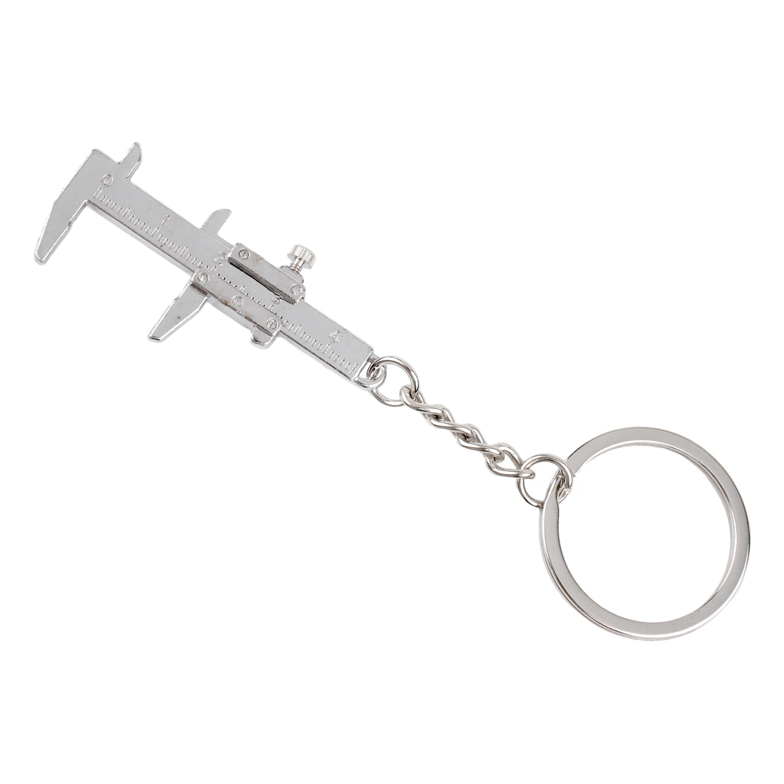 Portable 0-4cm Mini Vernier Calipers Keychain Measuring Gauging Tools Key Ring Style Simulation Model Ruler Vernier Caliper