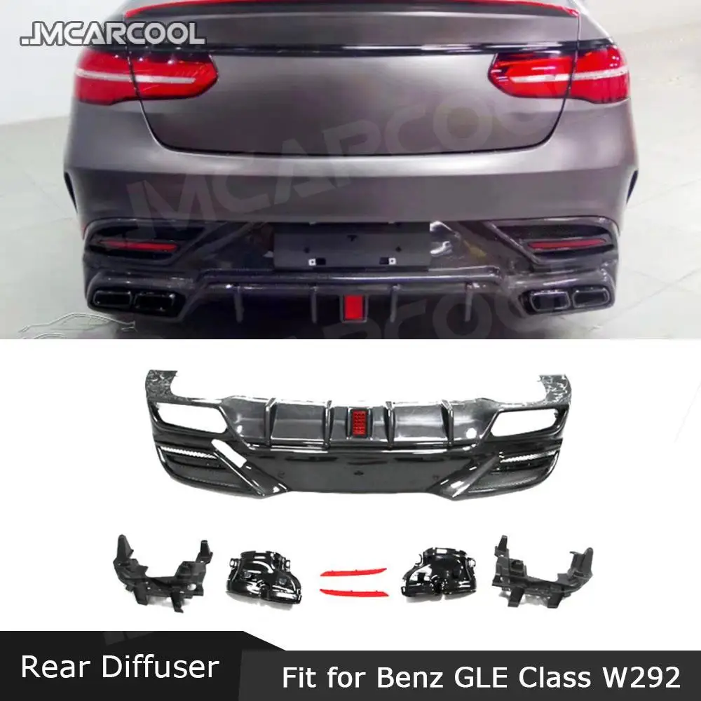 

JMCARCOOL Carbon Fiber Rear Bumper Diffuser With Exhaust Tips For Mercedes Benz GLE Class W292 GLE350 GLE63 Coupe 2016-2019